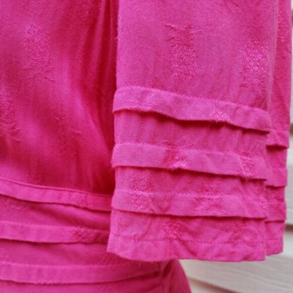 Vintage Sarah Elizabeth Pink Pleated Bodice Dress Sz 8 - Picture 6 of 10